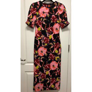 Zara Bodycon Floral Midi Dress size XS NWOT